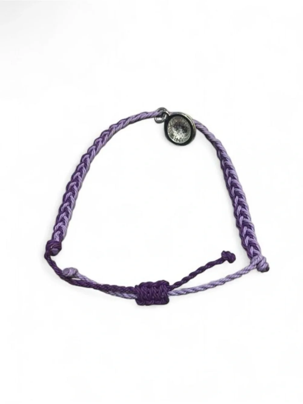 Kids Purple Braided Friendship Bracelet with Tennis Charm